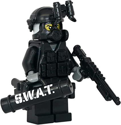 SWAT Police Officer Breacher - Modern Brick Warfare Custom Minifigure