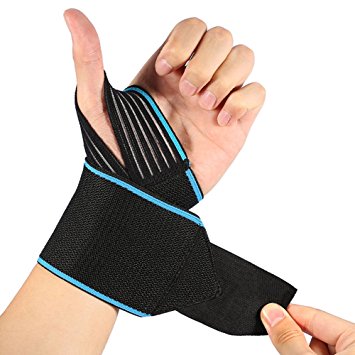 Doact Wrist Wraps with Wider Thumb Loops ( 1 pair) Adjustable Wrist Wraps Support Brace with Thumb Stabilizer for Crossfit, Powerlifting, One Pair Wrist Wraps Weightlifting for men and women