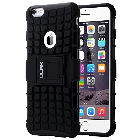 ULAK iPhone 6 plus Case Shock Absorbing Case Hybrid 2in1 Cover PC and TPU Layers for Apple iPhone 6 Plus (5.5 inch-2014) Full Black