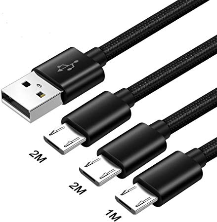 S7 Charger Cable Lead For Samsung Galaxy A10 S6 S5 S4 Edge Plus Mini Neo J5 J7 J3 J6 J8 J4 J2 J1 A6 2016 2017 2018 Pro Grand Prime Note 5, LG k4 K8 K10 Q6 G4,2.4A Micro usb Fast Charging Wire 1M 2M