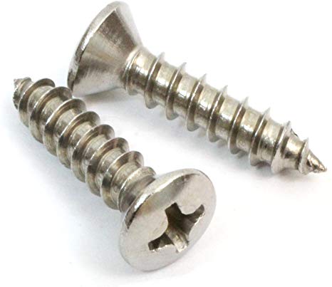 #8 x 5/8" Stainless Steel, (100pc) Oval Head Wood Screws 18-8 (304) Stainless, Choose Size & Type, by Bolt Dropper