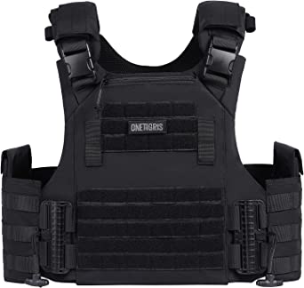 OneTigris FYR Tactical Vest - Quick Release Adjustable MOLLE Airsoft Vest with Removable Cummerbund Pouch for Men