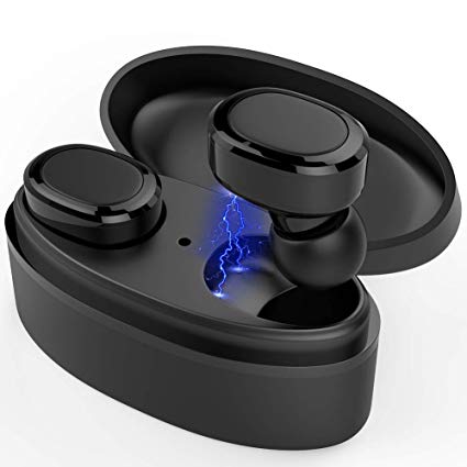 GEJIN Wireless Earphones Bluetooth 5.0 Wireless Headphones 3D Stereo Sound Built in Microphone Wireless Earbuds with Charging Box for Phone and Android