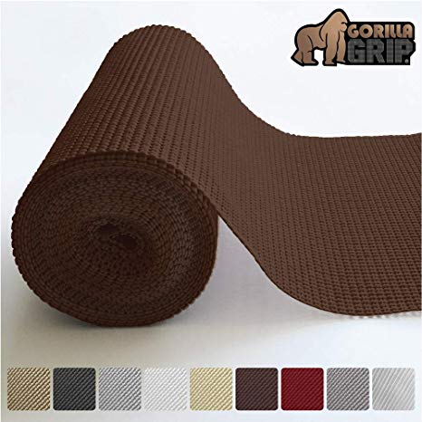 Gorilla Grip Original Drawer and Shelf Liner, Non Adhesive Roll (12" x 20' Size) Durable and Strong, for Drawers, Shelves, Cabinets, Storage, Kitchen and Desks (Chocolate)