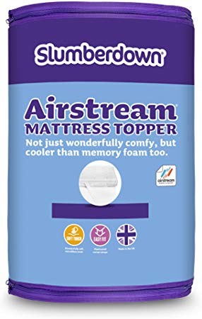 Slumberdown Airstream Mattress Topper, White, King Size Bed