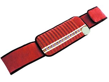 FIR Amethyst Belt - Negative Ion - Far Infrared Heat Therapy Amethyst Belt - Jewelry Grade Natural Amethyst Gems - FDA Registered Manufacturer - High End Reddish Brown Leather Pad