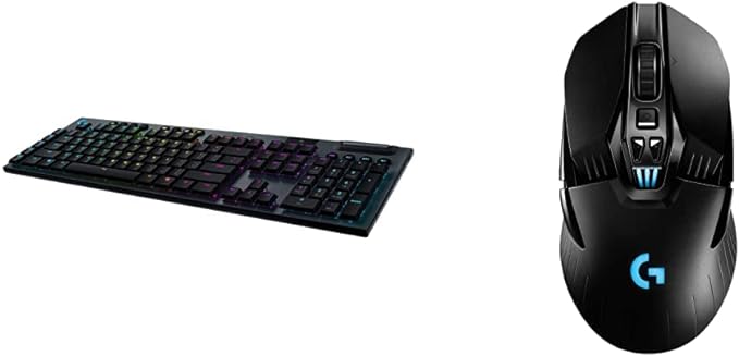 Logitech G915 Wireless Mechanical Gaming Keyboard (Tactile) - Black & 03 Lightspeed Wireless Gaming Mouse W/Hero 25K Sensor, PowerPlay Compatible, 140  Hour, Black