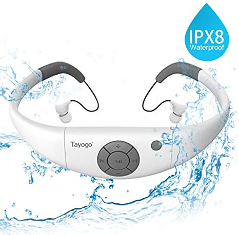 Tayogo Waterproof mp3 Player swimming, waterproof 8GB for Swimming Headset,sports headset, under Water Music Player