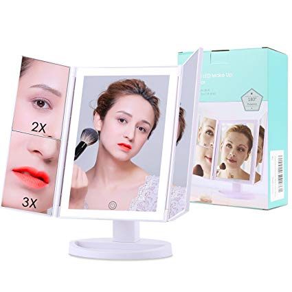 COSY LIFE Makeup Vanity Mirror, Illuminated Cosmetic Mirror with Touch Screen Dimming