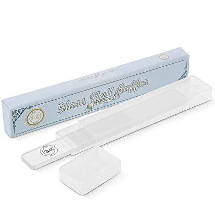 Glass Nail File & Buffer with Nano Technology - Shape & Shine Your Nails Anywhere - Natural Nail Shiner & Polisher - 3mm - Suitable for Baby Nails - Prime Quality Crystal Nail File by MALVA BELLE