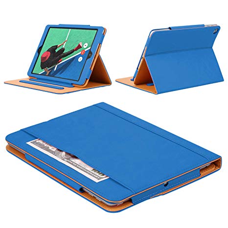 DUNNO iPad 2 3 4 Case, Leather Wallet Smart Case [Synthetic Leather] Stand Folio Cover with Auto Sleep/Wake (Blue)