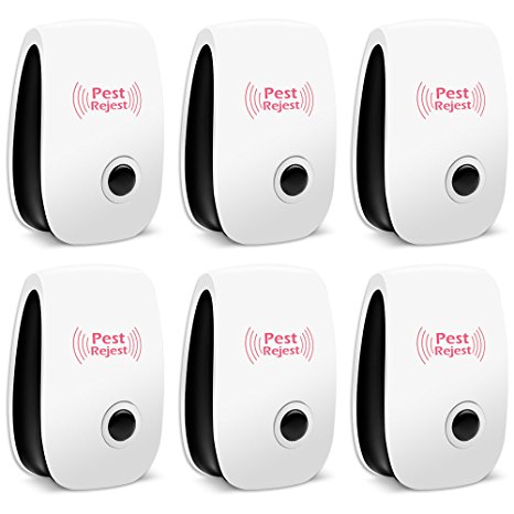 Airsspu Ultrasonic Pest Repeller- Electronic Pest Control Plug-in Repellent for Mosquitoes, Mice, Ants, Roaches, Spiders, Bugs, Flies, Insects, Rodents(set of 6)