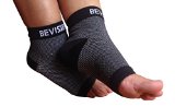 Plantar Fasciitis Foot Compression Sleeves - BeVisible Sports - Ankle Socks for Men Women and Youth - Heel and Arch Support Brace - 1 Pair Large Black