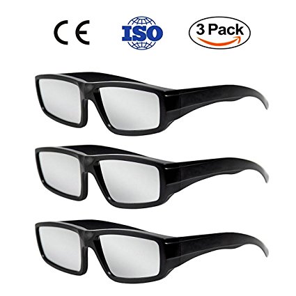 Plastic Solar Eclipse Glasses - CE and ISO Certified Safe Shades for Direct Sun Viewing (3 Pack) by Hippih 005-August 21, 2017