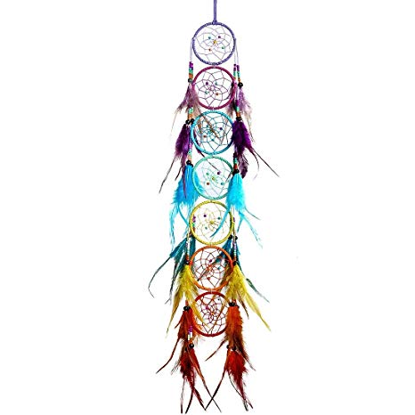 H&D Chakra Dream Catcher Chandelier Prisms Suncatcher Handmade Rainbow Fengshui Pendant