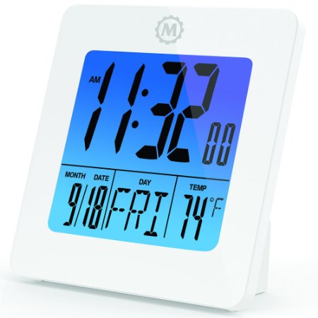 Marathon CL030050WH Digital Desktop Clock With Batteries, White