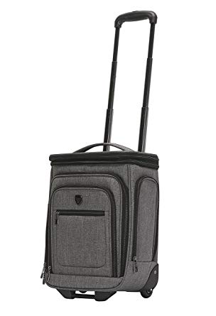 Travelers Club Luggage 17" Top Expandable Underseater W/Side USB Port Connector, Dark Gray Suitcase,