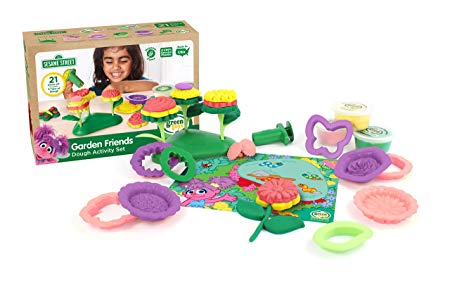 Green Toys SSDFM-1322 Sesame Street Garden Friends Dough Activity Set, Multi