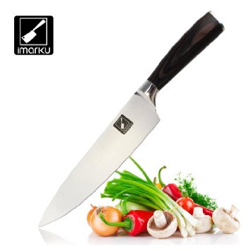 Imarku Professional 8 Inch Chefs Knife High Carbon Stainless Steel Sharp Cutlery Ergonomic Handle Multi Use for slicing dicing chopping and mincing of fruits vegetables meats and fish