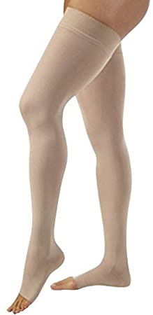 JOBST Relief 20-30 Thigh High Open Toe Beige Compression Stockings, Medium
