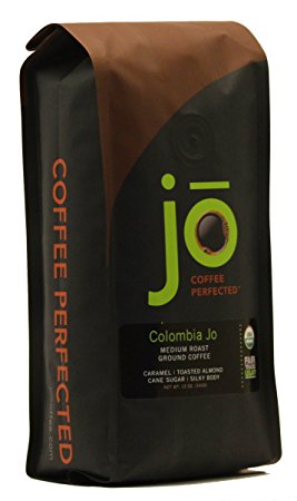 COLOMBIA JO: 12 oz, Organic Ground Colombian Coffee, Medium Roast, Fair Trade Certified, USDA Certified Organic, 100% Arabica Coffee, NON-GMO, Gourmet Coffee from the Jo Coffee Collection