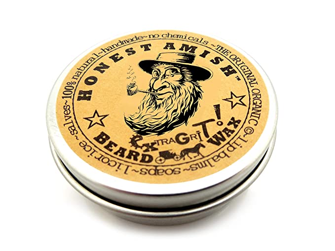 Honest Amish Extra Grit Beard Wax - Natural and Organic - Hair Paste and Hair Control Wax - 2 ounce