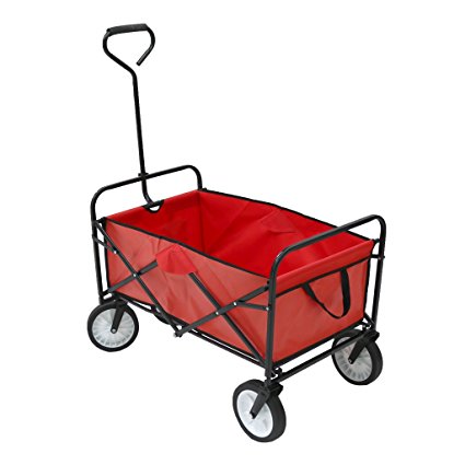 Oypla Heavy Duty Foldable Garden Trolley Folding Cart Wagon Truck Wheelbarrow