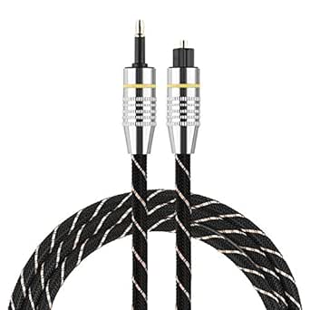 Gold Plated Toslink to Mini Plug 3.5mm Optical Fiber Digital Audio Cable SPDIF Connector Round (1.5m)