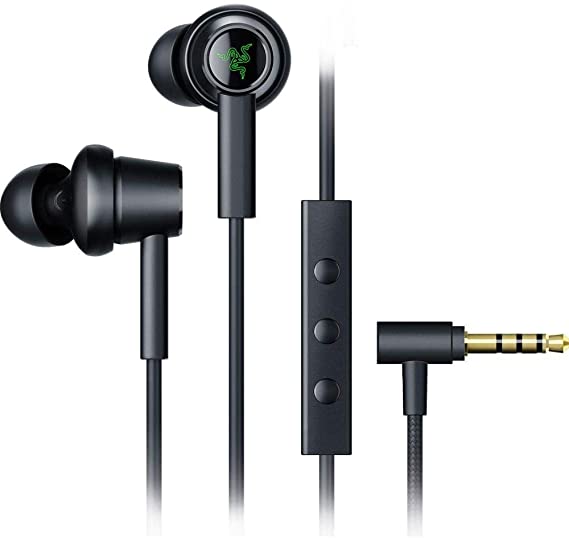 Razer Hammerhead Duo - Dual Driver In-Ear Headphones (Dual Driver Technology, Three Silicone Tips, Durable and Fuss-free, Inline Controls and Mic, 3.5 mm Jack) Black