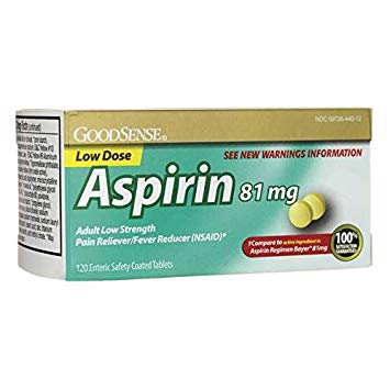 Good Sense Aspirin Low Dose 81 mg 120 Tabs