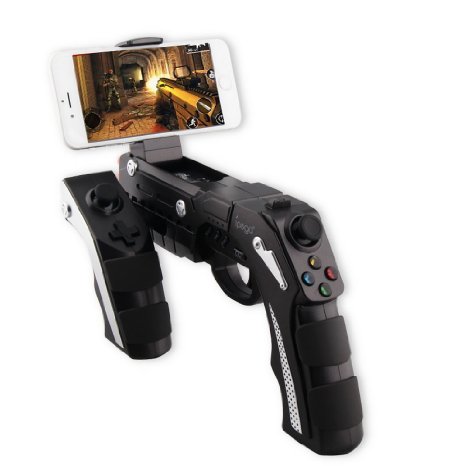 ETTG PG-9057 Wireless Bluetooth Game Gun Controller Joysticker Gamepad for Cellphone iPad TV Box - Black