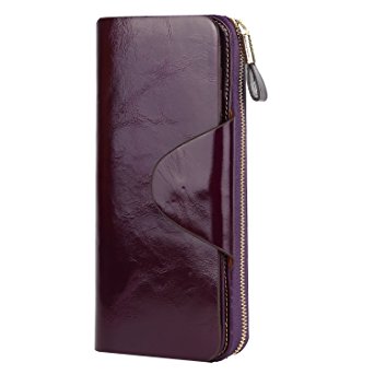 Dante Women RFID Blocking Wallet-Clutch Checkbook Wallet for Women-Shield Against Identity Theft