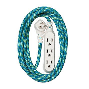 360 Electrical 360424 Habitat Accent Braided Extension Cord, 8 ft. - Mint Julep