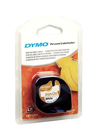 Dymo LetraTag Fabric Label Tape, 12 mm x 2 m Roll - White