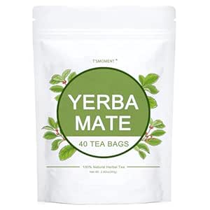 T'SMOMENT - Yerba Mate Tea Bag, 40 Teabags, 2g/bag - Unsmoked & Air-Dried, Medium Caffeine Mate Tea - Rich In Antioxidants And Plant Nutrients