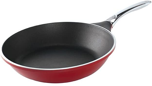 Nordic Ware Pro Cast Traditions Saute Skillet with Stainless Steel Handle, 12-Inch, Cranberry