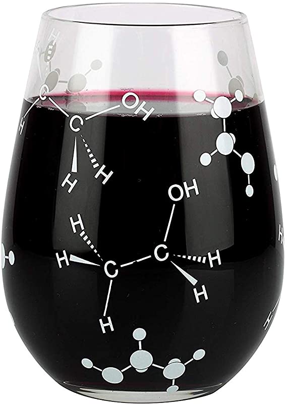 Chemistry Themed Stemless Wine Glass (21 Oz) - A Perfect Addition to Any Chemistry Set for the Chemist in Your Life - Great Gift for Bio & Chem Grads, Nurses, Doctors and all those in the Medical &
