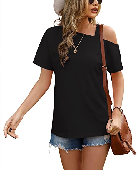 JINKESI Women's Long/Short Sleeve Tunic Tops Casual Cold Shoulder Blouse Shirts