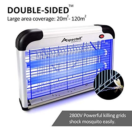 Aspectek Upgraded 20W Electronic Bug Zapper, Insect Killer - Mosquito, Fly, Moth, Wasp, Beetle & Other pests Killer for Indoor Residential & Commercial (20W Home Bug Zapper)