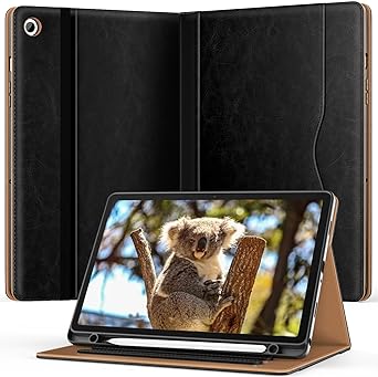 OKP Case for Samsung Galaxy Tab A9 Plus 11 inch 2023, PU Leather Folio Cover with Multi-Angle Stand/Pockets/Pen Holder, Smart Auto Wake/Sleep Case for Samsung Galaxy A9  11 Tablet (Black)