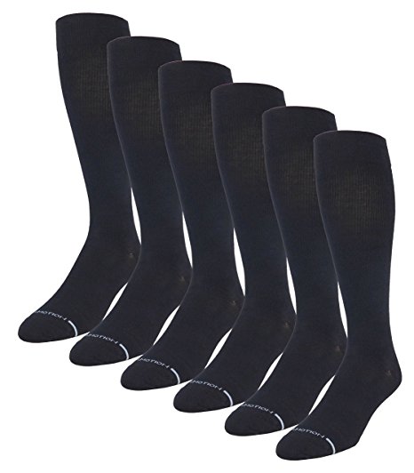6 Pairs Pack Men's Dr Motion Graduated Compression Therapeutic Socks 8-15 mmHg