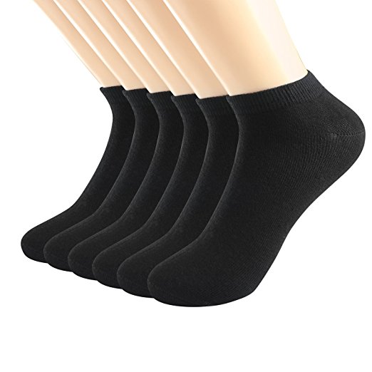 DANTENG Women's Ankle Socks, Low Cut/No Show Casual Cotton Socks - 6 Pairs (Shoe Size: 6 - 10 Sock Size: 9 - 11)