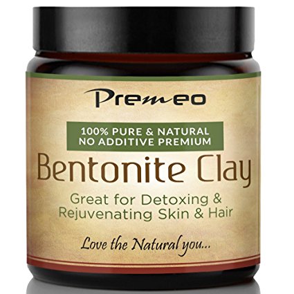 Premeo Bentonite Clay - 16 Oz, 100% Pure Sodium Bentonite Healing Clay Powder Mud Mask - Therapeutic Grade - Face Skin Care, Deep Skin Pore Cleansing, Detoxifying, Revitalization (1-Pack)