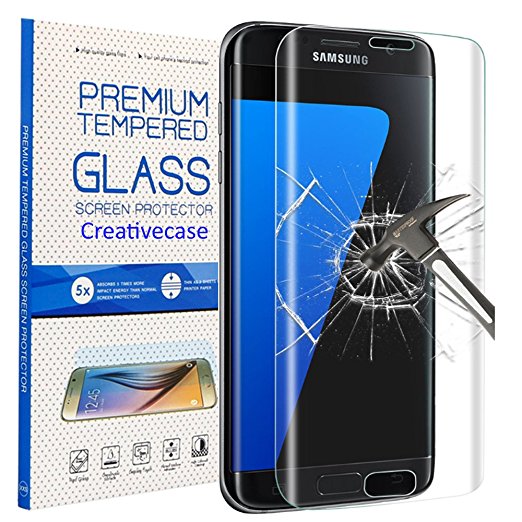 Galaxy S7 Screen Protector,Creativecase S7 Screen Protector,[9H Hardness][Anti-Scratch][Easy Installation] HD Clear Tempered Glass Screen Protector for Samsung Galaxy S7