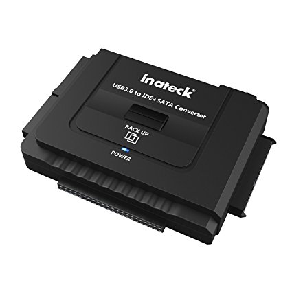 Inateck IDE or SATA to USB 3.0 Universal Converter Hard Drive Adapter with Power Switch for 2.5"/3.5"SATA HDD/SSD & IDE HDD Drives Optical Drive, Include 12V 2A Power Adapter and USB 3.0 Cable