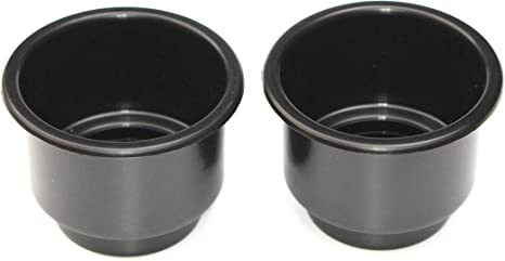 3 5/8 Black Jumbo Cup Boat RV Car Truck Poker Pool Table Sofa Inserts Large Size - 2 Pack (2)