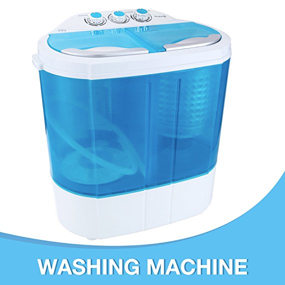 KUPPET 8-9lbs Mini Portable Washing Machine & Spin Dryer Compact Durable Design To Wash All your Laundry Twin Tub Washer, for Apartments, Dorms, RV Camping Swim Suit Spinner Dryer, Blue