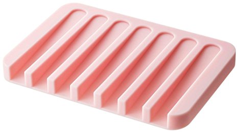 YAMAZAKI home Flow Silicone Soap Tray, Pink