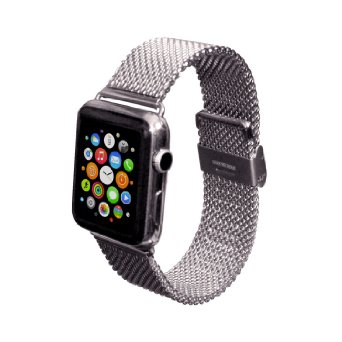 Cellstall Apple Watch Bands, 42mm Stainless Steel Mesh Milanese Loop Replacement. iWatch Wrist Strap for Men with Unique Double Lock Clip. Includes Adapters and Tools- Silver