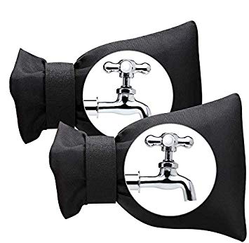 Merssyria Outdoor Faucet Covers, 2 Pack Outside Garden Faucet Socks for Freeze Protection, Reusable Faucet Protector for Winter (Black)